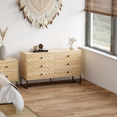 Zigzag 6-Drawer Chest of Drawers Homcom