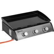 Outsunny Gas Plancha Grill with 3 Stainless Steel Burner, 9kW, Portable Tabletop Gas BBQ w/Non-Stick Griddle for Camping Picnic Garden Party Festival Outsunny