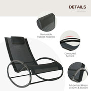Rocker Sun Lounger With Pillow Outsunny