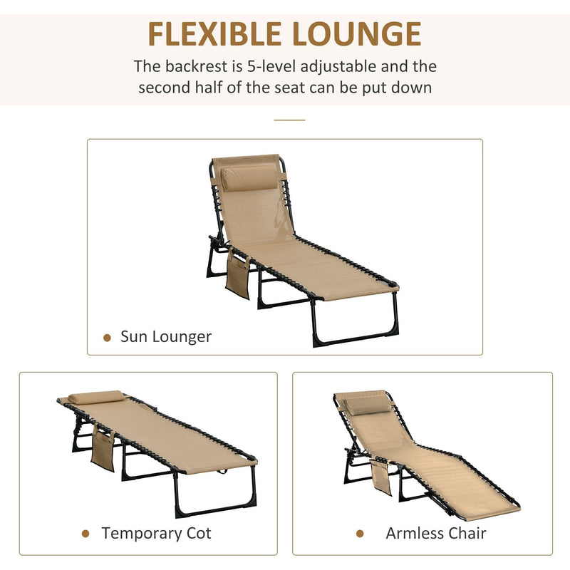 Portable Sun Lounger For Beach, Garden, Pool Outsunny