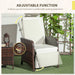 3 Piece Patio Bistro Set With Reclining Armchairs, Brown