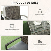 3 Piece Patio Bistro Set, Mixed Grey 