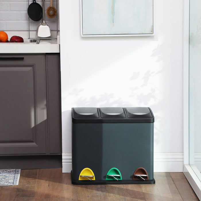 Songmics Three Compartment Recycling Bin