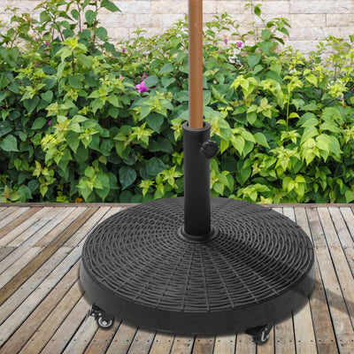 22kg Patio Umbrella Base With Wheels Outsunny