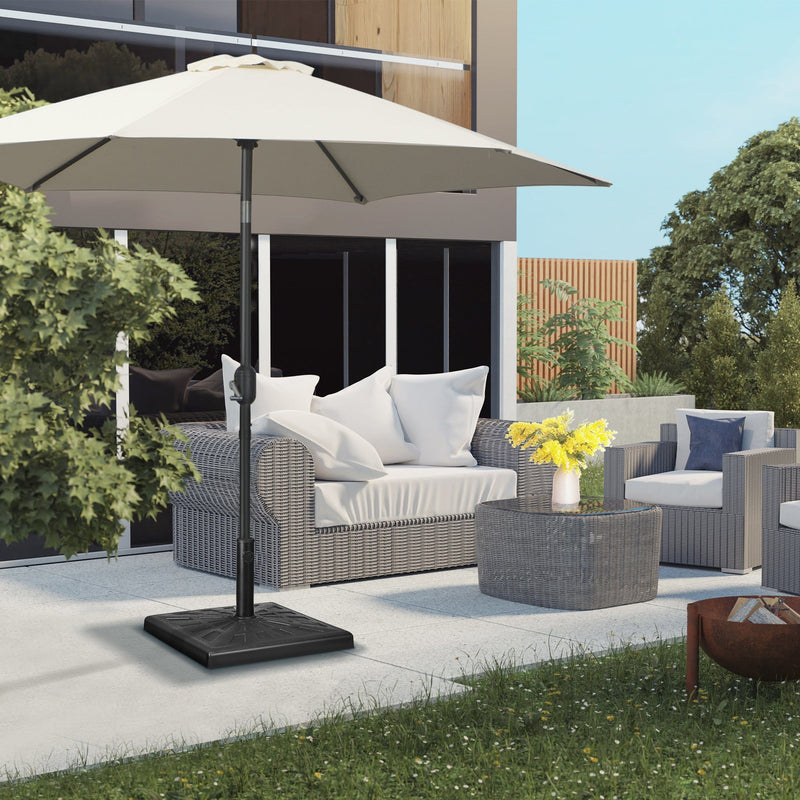 19kg Resin Garden Parasol Base for Poles of Φ32 - Φ48mm, Black Outsunny