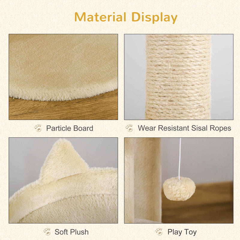 3-Tier Cat Activity Tree, Scratching Posts, Ear Perch, Toys