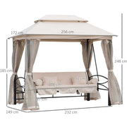 Outdoor 2-in-1 Convertible Garden Swing Chair Bed Outsunny