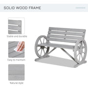 Wagon Wheel Garden Bench Outsunny