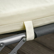 Sun Lounger Cushions with Ties 196x55cm White Outsunny