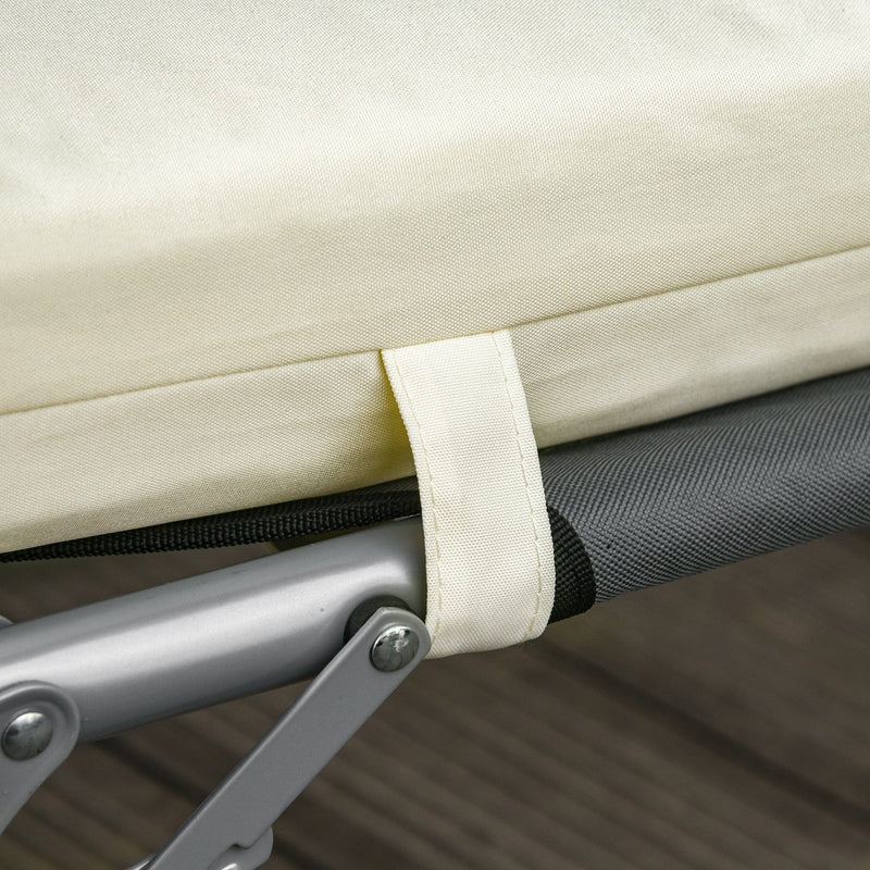 Sun Lounger Cushions with Ties 196x55cm White Outsunny