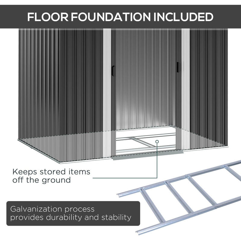 7x4 Metal Garden Shed, Pent Roof