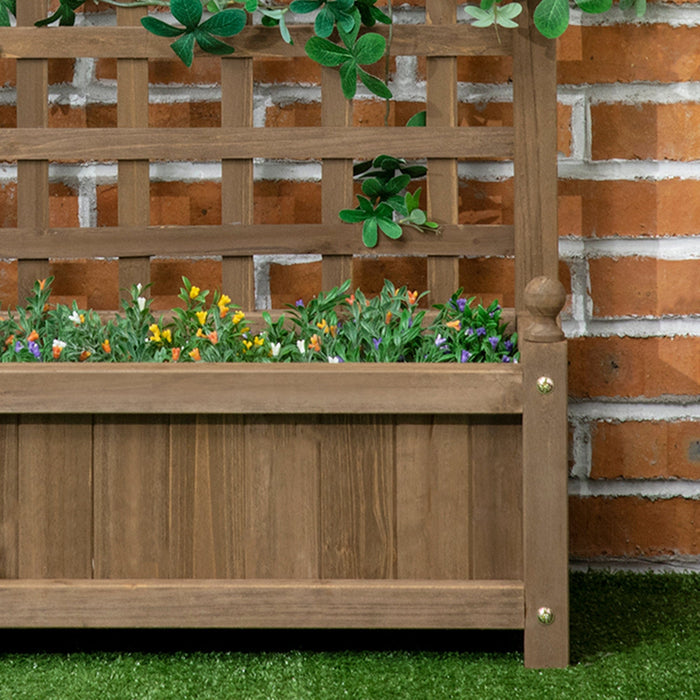 Brown Garden Planter with Trellis