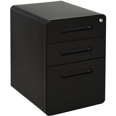 Mobile File Cabinet, 3 Drawers, Lockable, Fully Assembled Homcom