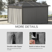Sides For Gazebo, 4 Panels, Fits Most 3x3m Gazebos, Grey Outsunny
