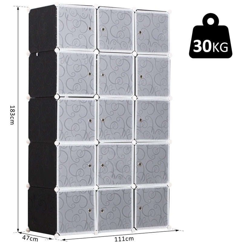 Modular Cube Storage Unit, Plastic DIY Wardrobe