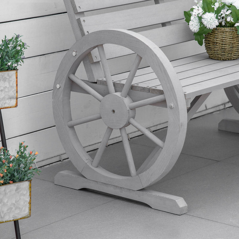 Wagon Wheel Garden Bench Outsunny