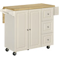 Drop-Leaf Kitchen Cart on Wheels with Storage Homcom