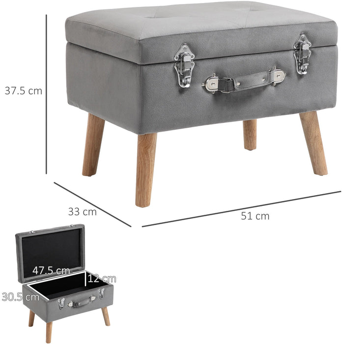 Grey Storage Ottoman