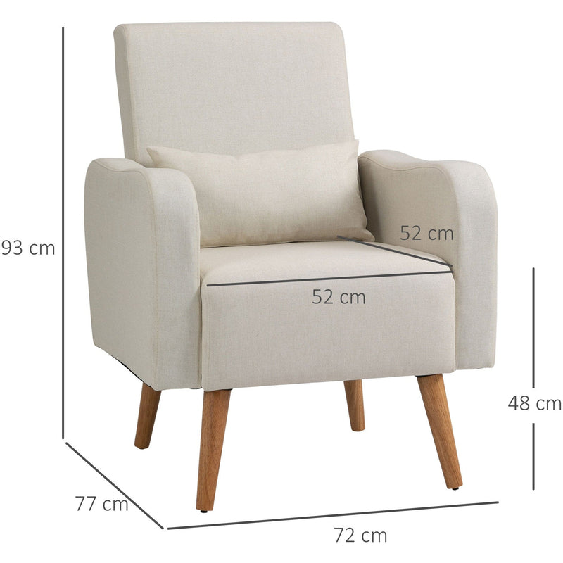 Cream Linen Club Chair