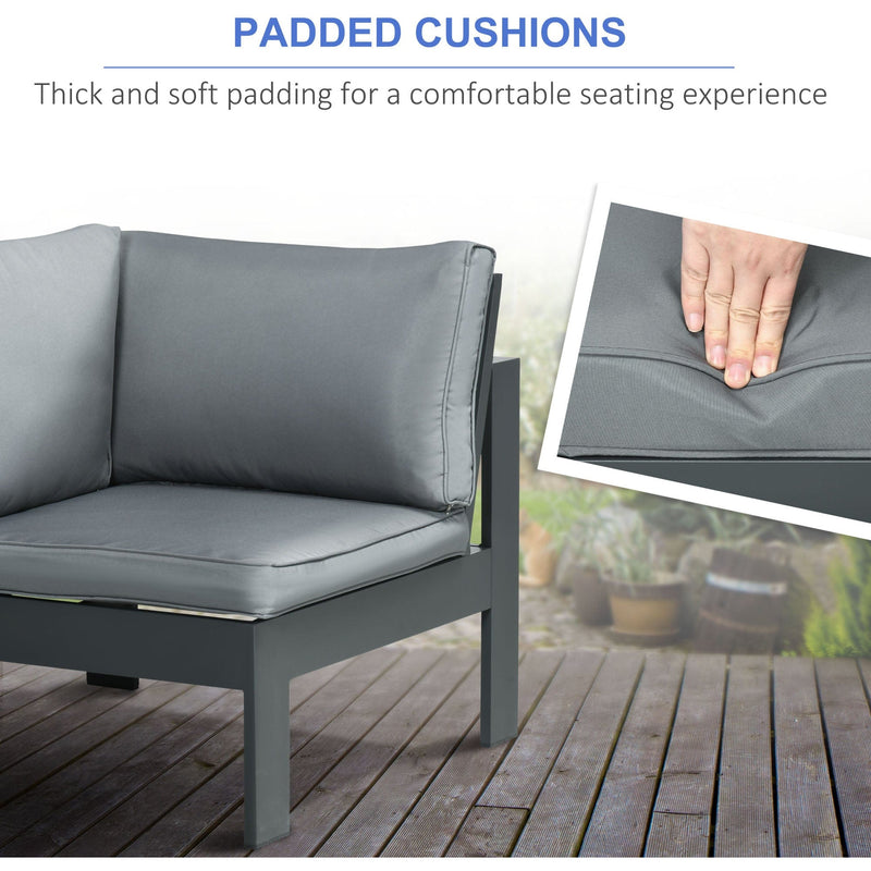 Garden Furniture With Fire Pit Table, 7 Seater Corner Sofa