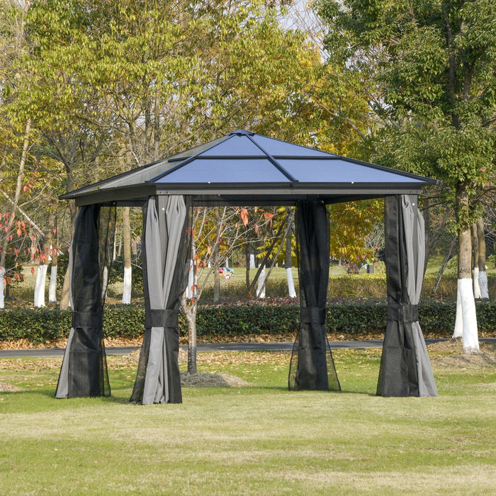 Polycarbonate Hard Roof Gazebo 3x3, UV Resistant Roof