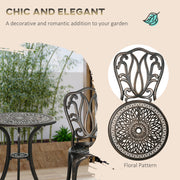 3pc Cast Aluminium Bistro Set, Bronze
