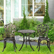 3pc Cast Aluminium Bistro Set, Bronze