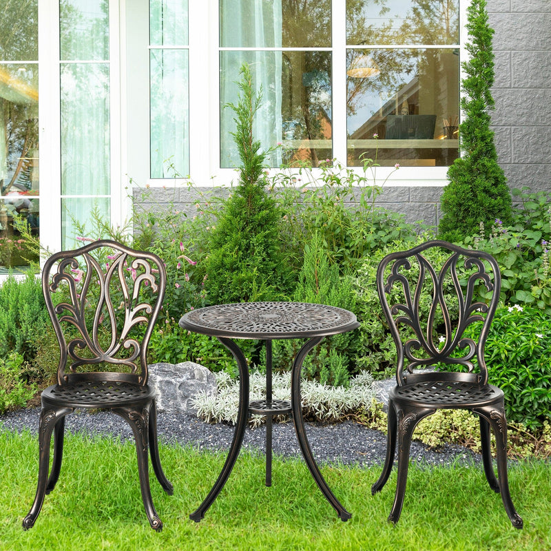 3pc Cast Aluminium Bistro Set, Bronze
