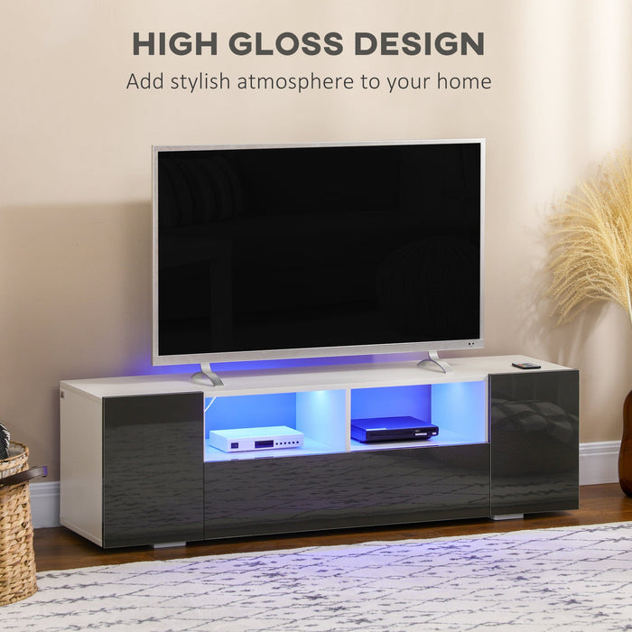 TV Stand for 60" TVs with LED Lights, Grey