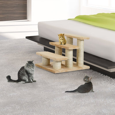 Cream Portable Pet Steps for Small Animals Pawhut