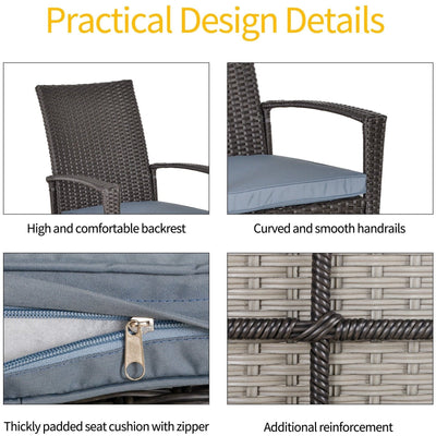 Rattan Outdoor Rocking Chair Outsunny