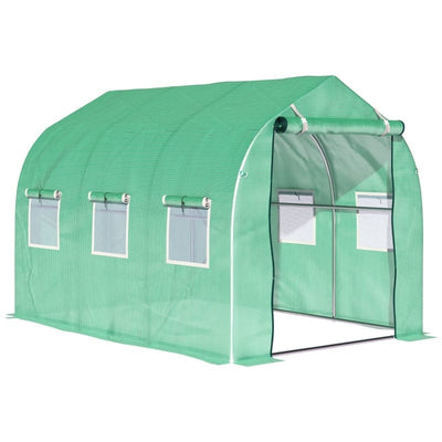 Polytunnel Greenhouse, Galvanised Steel Frame, 4x2x2M Outsunny
