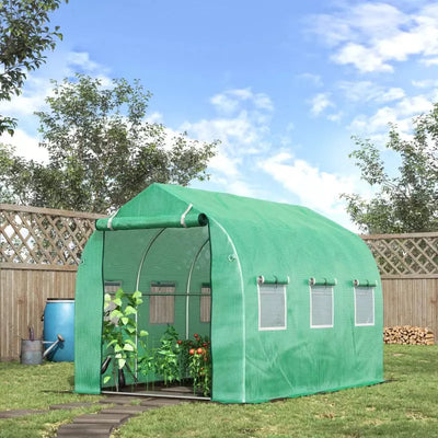 Polytunnel Greenhouse, Galvanised Steel Frame, 4x2x2M Outsunny