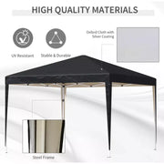 3x3m Pop Up Gazebo Black