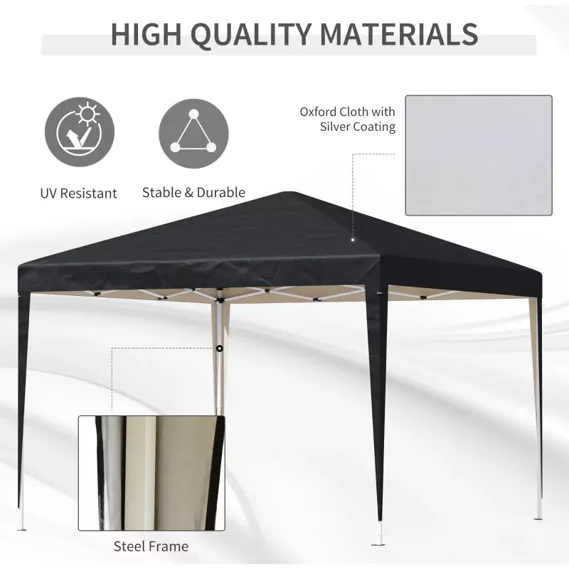 3x3m Pop Up Gazebo Black