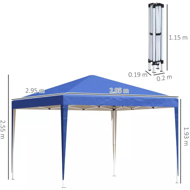 3x3m Pop Up Gazebo Blue
