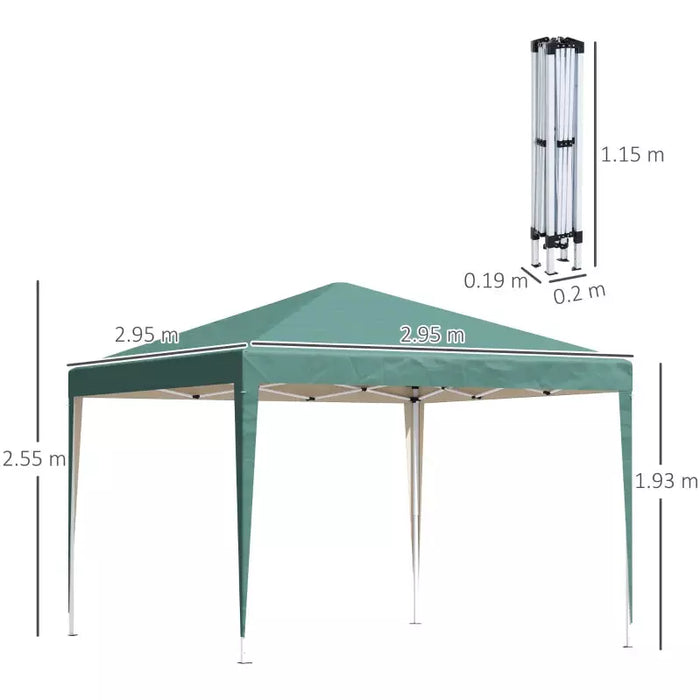 3x3m Pop Up Gazebo Green 