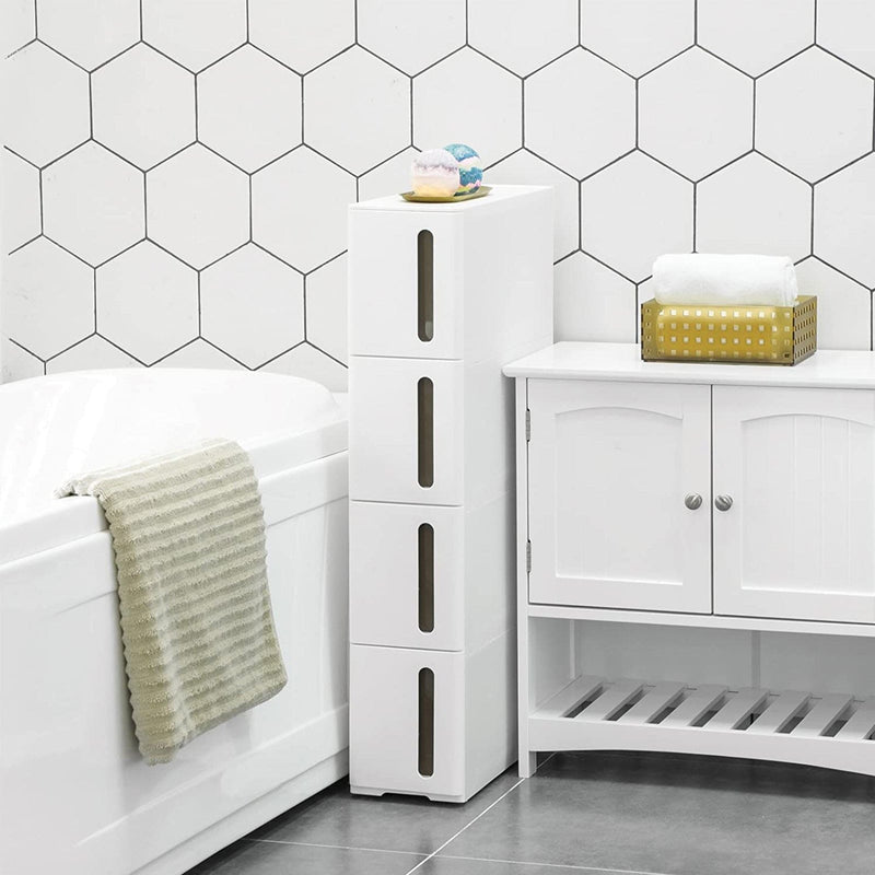 Songmics Slim 4 Drawer Plastic Storage Drawers, White