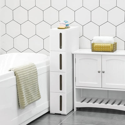 Songmics Slim 4 Drawer Plastic Storage Drawers, White Songmics