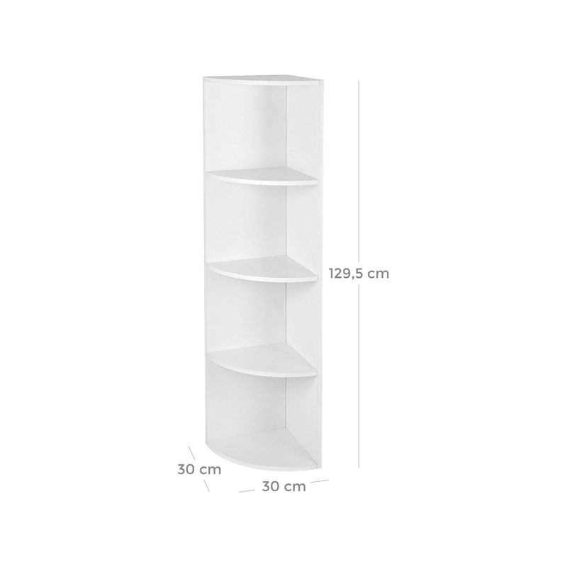 Vasagle Freestanding Corner Shelf White, 4 Tier