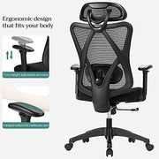 Ergonomic Adjustable Mesh Chair, Black SONGMICS