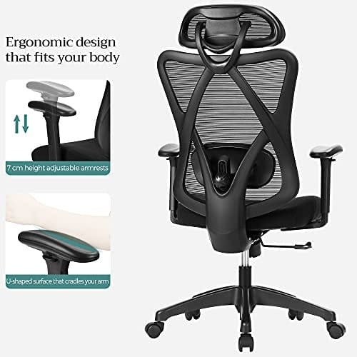 Ergonomic Adjustable Mesh Chair, Black