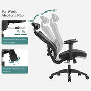 Ergonomic Adjustable Mesh Chair, Black SONGMICS