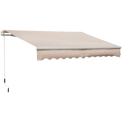 Awning Canopy Retractable, Manual Operation, 4x2.5m Outsunny