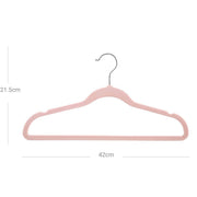 Pack of 30 Long Pink Velvet Clothes Hangers Songmics