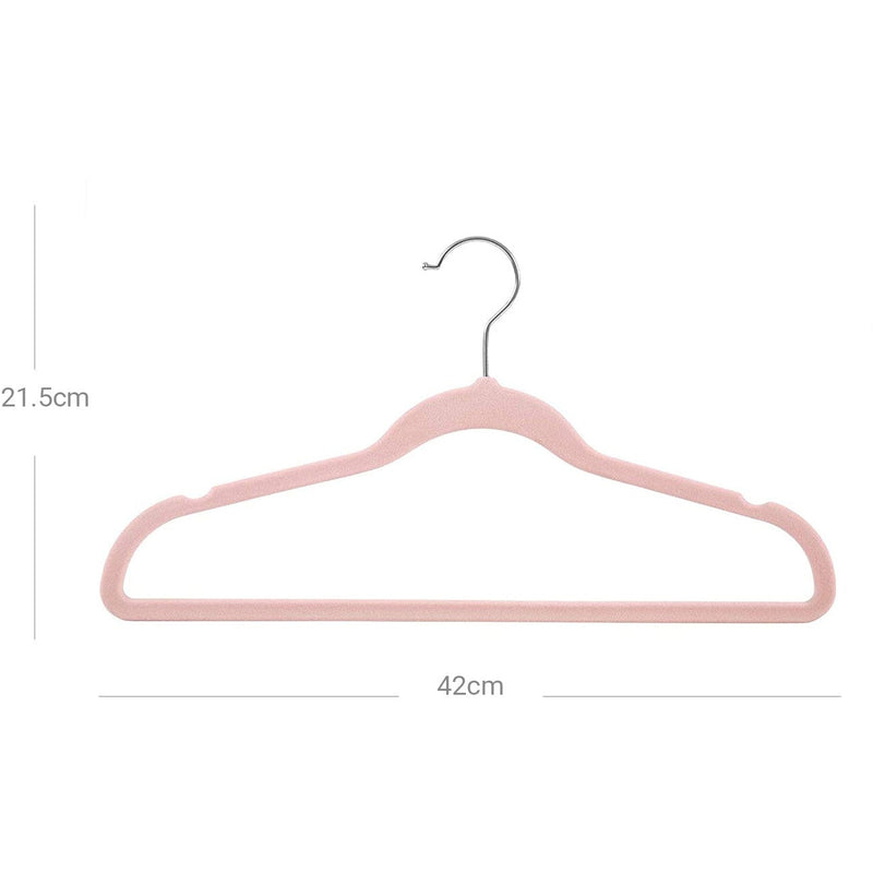 Pack of 30 Long Pink Velvet Clothes Hangers Songmics