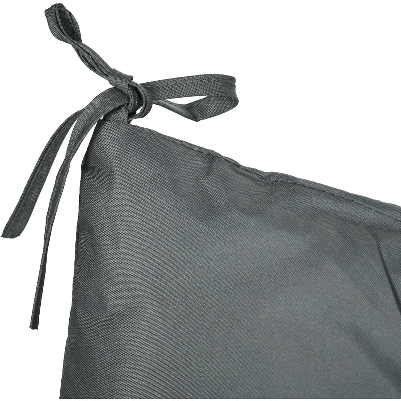 Dark Grey 3 Seater Garden Bench Cushion with Ties - 98x150cm