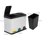 3 Compartment Recycling Bin SONGMICS