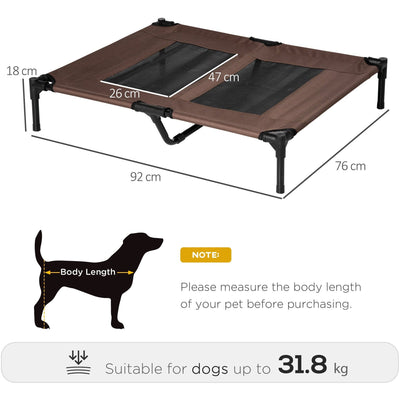 Large Elevated Portable Pet Bed, Outdoor/Indoor, Metal Frame Pawhut