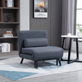 1 Person Futon Sofa Bed, Foldable, Portable Pillow, Grey Homcom